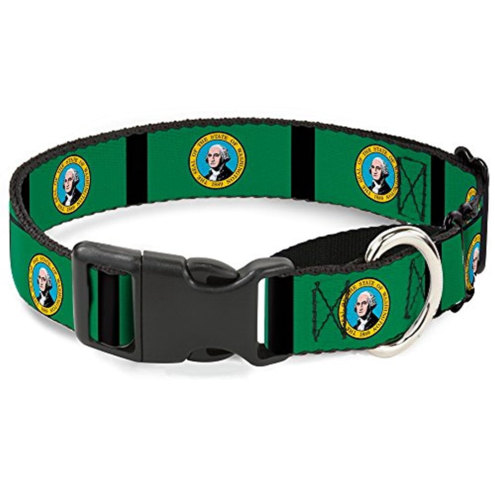 Buckle-Down Washington Flags Black Martingale Dog Collar