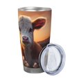 thumbnail image 2 of KLL Sunset Calf Flower Field Print 40oz Stainless Steel Insulated Car Cup with Spillproof Lid - Keep Your Drink Hot or Cold on the Go-Without Straw, 2 of 8
