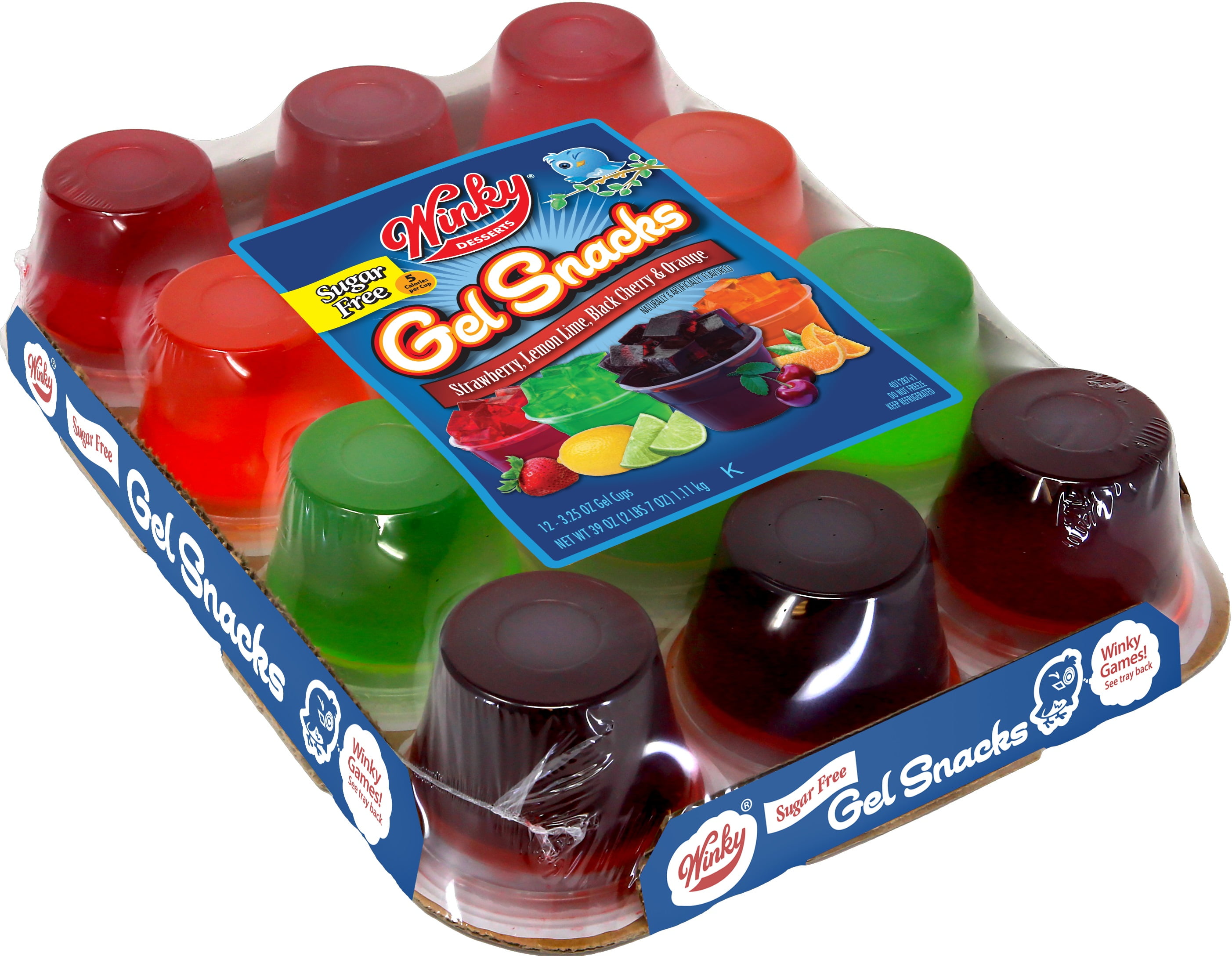 Winky Brand Sugar Free Gelatin 39oz (12 Pack 3.25oz)