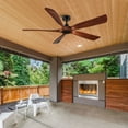 thumbnail image 4 of Wellspeed 60 in. Indoor Farmhouse Brown Walnut Wood Ceiling Fan with 5 Blades and Remote Control, 4 of 11