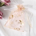 thumbnail image 4 of Bearachild 100 Uds. Bolsas de Organza bolsas para envolver regalos con cordón regalo aniversario Festival suministros de boda patrón de corazón Type4 NO4, 4 of 6