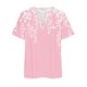 thumbnail image 4 of Camisetas Casuales de las Mujeres Largo Casual Impreso Cuello Redondo Suelto Top, Camiseta de Verano de Manga Corta, 4 of 5