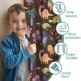 thumbnail image 3 of Blackout Kids Curtains,Brown Dinosaurs Flowers Trees Pattern Childrens Insulated Curtains Set Of 2,Bedroom Essentials,Toddler Room Decor 42"x54", 3 of 5