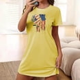 thumbnail image 2 of Tnhcen Robe de Nuit Patriotique pour Femmes Grande Taille 4 Juillet – Manches Courtes Col Rond avec Imprimé Étoiles et Rayures en Polyester Spandex Doux P-2TG pour Maison/détente, 2 of 7