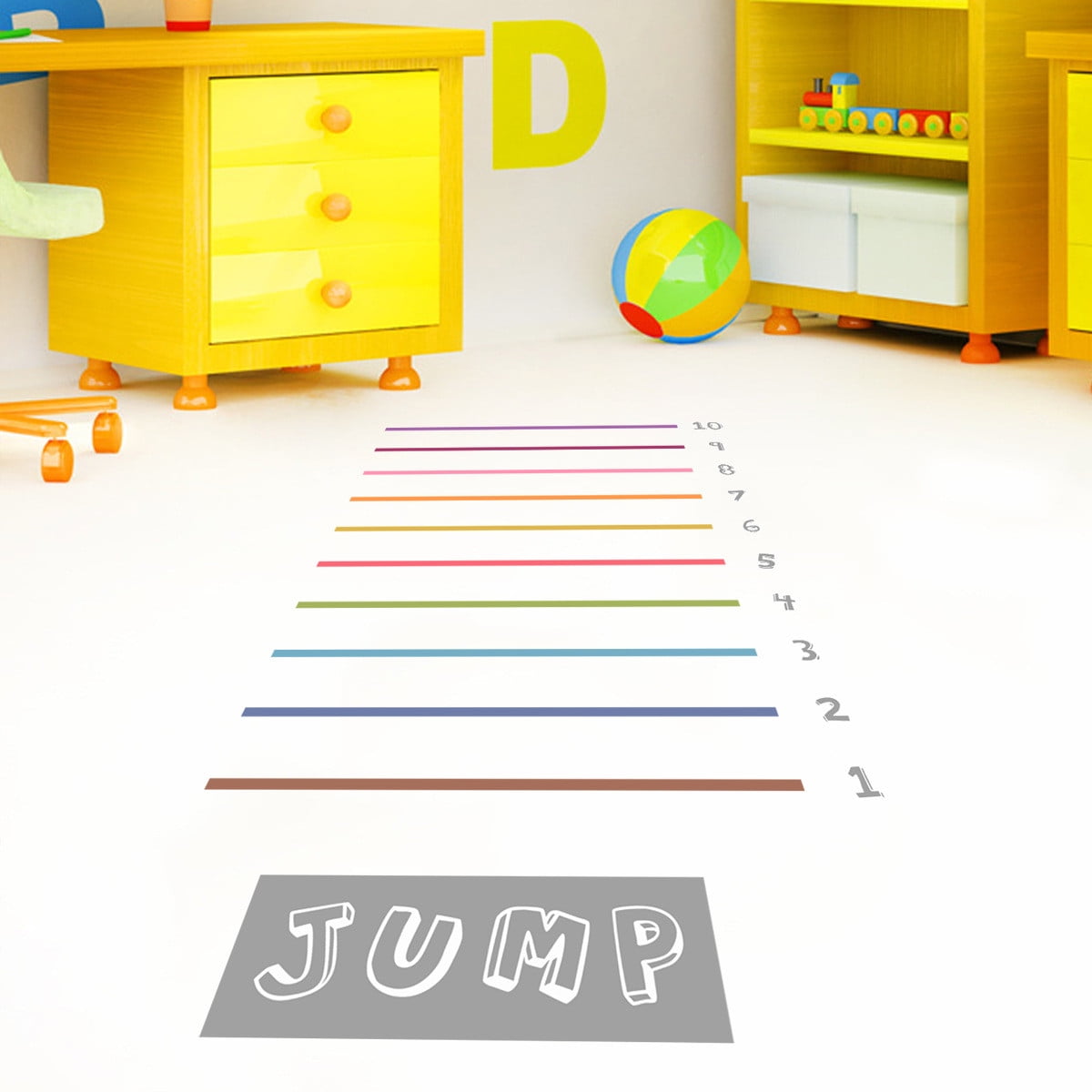 Utoimkio Color Children Jump Long Jump Sports Preschool Ground Wall Stickers