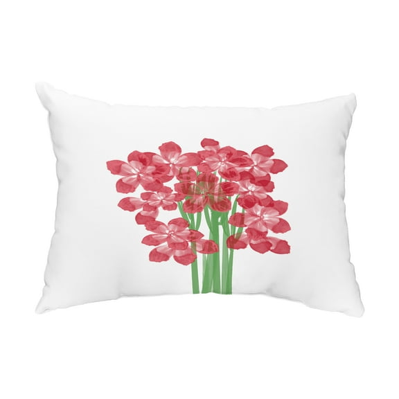 Simply Daisy, 14" x 20" Florpalida Red Floral Decorative Outdoor Pillow