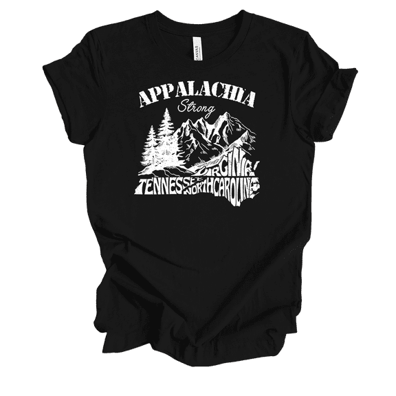 Trenz Shirt Company Ladies Appalachia Strong Hurricane Helene Short Sleeve T-Shirt-Black-XX-Large