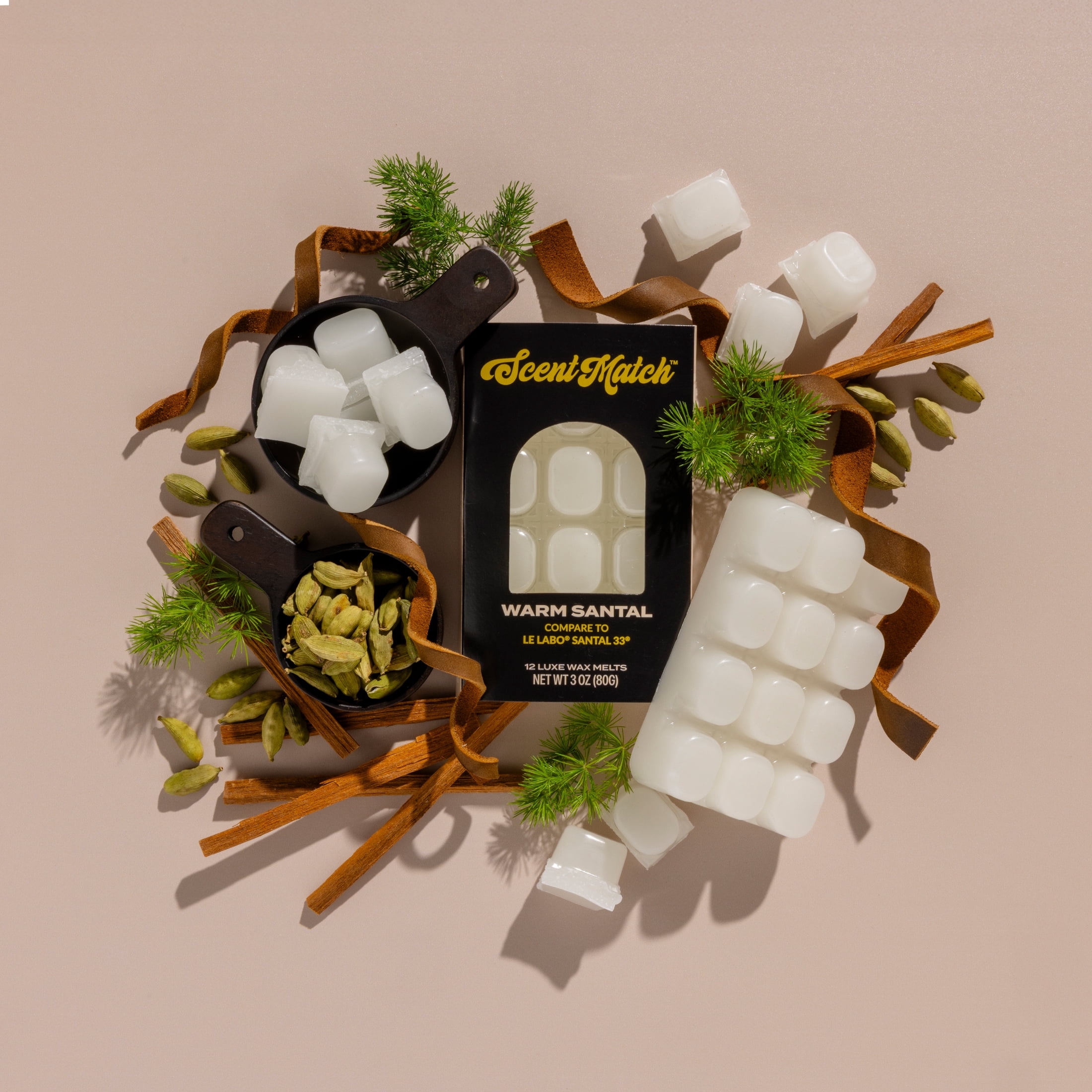 (3 pack) IllumiScents ScentMatch, 3 oz Wax Melts, Warm Santal (Compare to: Le Labo Santal 33)