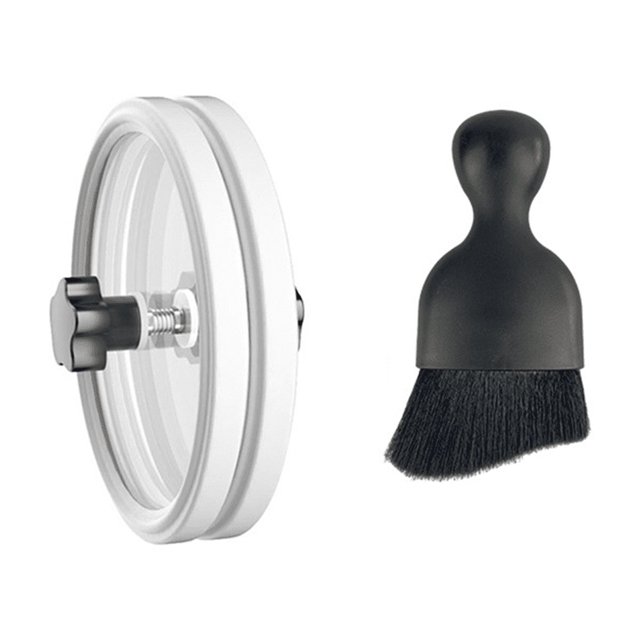 LP Vinyl Record Cleaner Clamp Vinyl Record Label Saver Protector Record Waterproof Cleaning Clip with Handle White