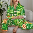thumbnail image 6 of Uemuo St Patrick's Day6 Pattern Womens Pajama Sets,PJ Set for Women,Pajamas for Women Logo,Long Sleeve Pajama Set for Women,Soft Long Sleeve Top With Pants-Large, 6 of 9