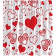 thumbnail image 4 of Valentine''s Day Shower Curtain Red Heart Romantic Love Dreamy Lovely Cute Heart Modern Sweet Love Couple Wedding Bath Curtain with Hooks, 4 of 6