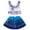 Blue, variant on Girls Two Piece Swimsuit Off Shoulder Ruffle Bikini Bathing Suit Princess Swimwear