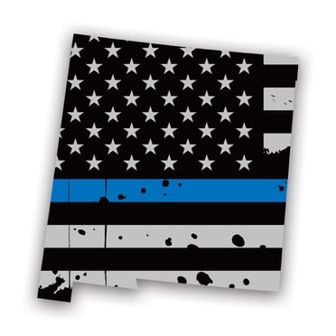 Distressed Michigan State Shape Decal – Subdued US Flag With Thin Blue Line – Darkside Ltd