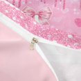 thumbnail image 4 of Castle Fairy Pink Glitter Letter A Duvet Cover Set for Girls,Cartoon Bow Bedding Full,3-Piece,No Comforter,Pink Reversible, 4 of 6