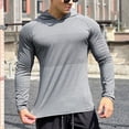 thumbnail image 4 of pstuiky mangas largas para hombre, Sudadera con capucha fina de manga larga para hombre, para fitness, exteriores, correr, otoño, transpirable y de secado rápido top de hombre m, 4 of 5