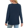 thumbnail image 6 of cocolona Womens Crew Neck Long Sleeve Shirts Dressy Casual Blouses Fall Fashion Casual Solid Color Tops, 6 of 8