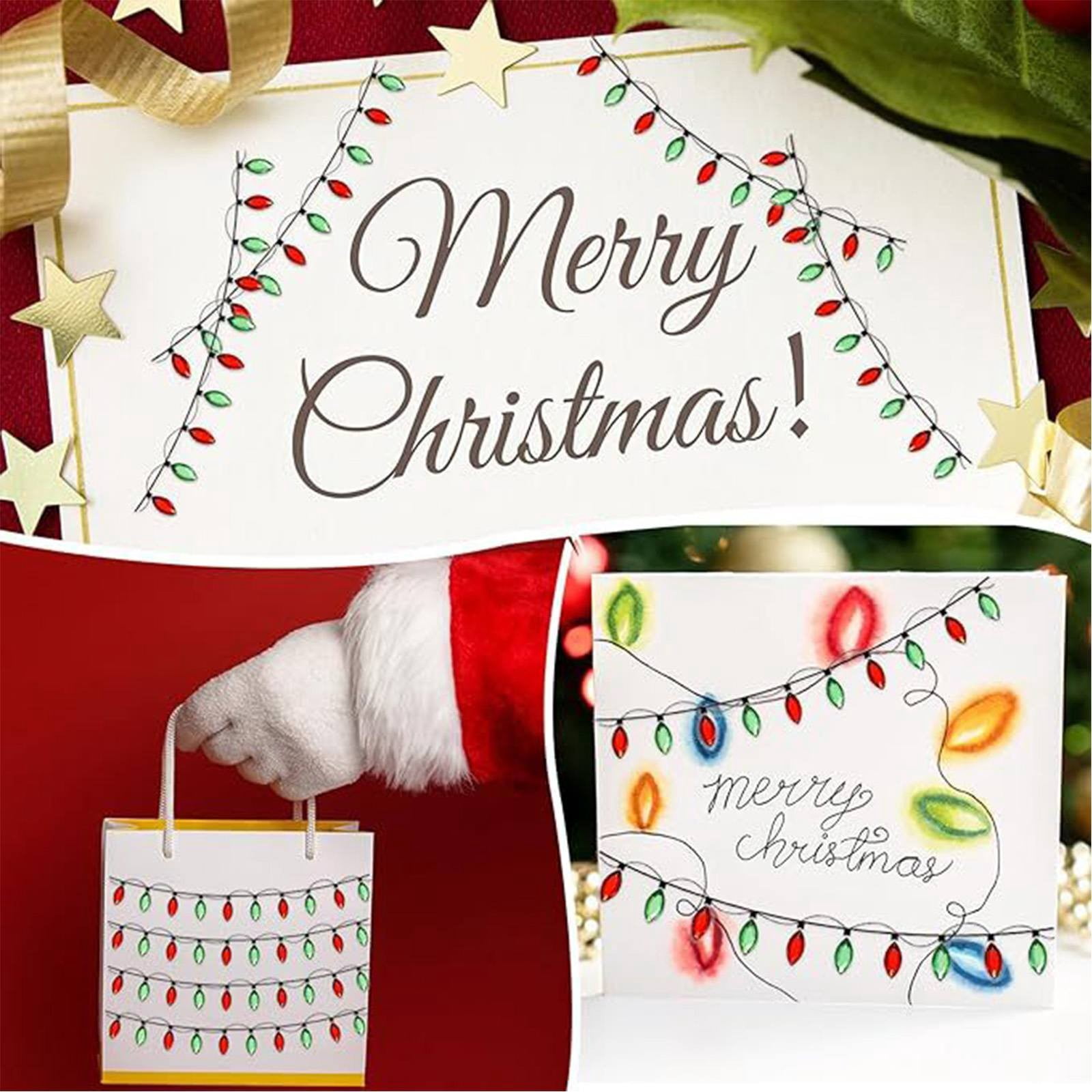 Clode Christmas Lights Stickers for Crafts 32PCS Christmas Light Embellishment 3D Stickers Gem Border Sticker Lights Glitter Adhesive Decals for Xmas Crafts Scrapbooks Decoration