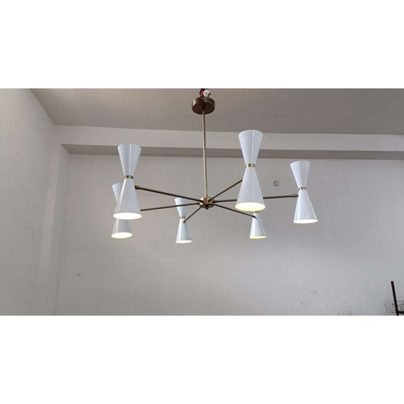 6 Arm 12 lights Sputnik Chandelier Modern Mid Century Light Fixture Mid Century