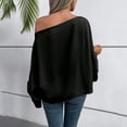 thumbnail image 5 of Long Sleeve Shirts for Women, Off The Shoulder Blouses for Women Long Length Sleeve Tops Dressy Casual Blouse, 5 of 7