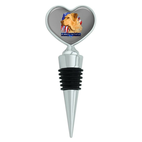 Always Faithful Yellow Lab Labrador Hunting Dog Heart Love Wine Bottle Stopper