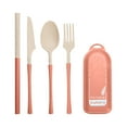 thumbnail image 2 of Fufafayo under $5 Travel Utensils, Reusable Cutlery Set with Carrying Case, Portable Eating Utensils with Spoon, Fork, Knife, Straw, Picnic Gear for Camping, Travel, Office Lunch, Outdoor Meals, 2 of 7