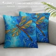 thumbnail image 3 of Jiayy  Blue Dragonfly Throw Pillow Cover Decorative Modern Cushion Covers Square for Living Room Bed Sofa Chair Sofa, 3 of 5