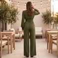 thumbnail image 6 of Jumpsuits for Women Summer Dressy V Neck High Waist Long Sleeve Romper with Pockets Casual Summer Beach Trendy Outfit, 2XL, 6 of 7