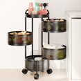 thumbnail image 4 of Andvari 3-Tier Rotating Kitchen Trolley Storage Rack with Heavy Duty Base, 4 of 11