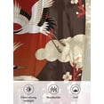 thumbnail image 6 of Sheer Curtains 45 Inch Length 2 Panels Set for Kitchen, Japanese Style Semi Sheer Curtains for Windows, Modern Cranes Cherry Flower Wave Brown Voile Window Treatments Rod Pocket Curtain, 6 of 7