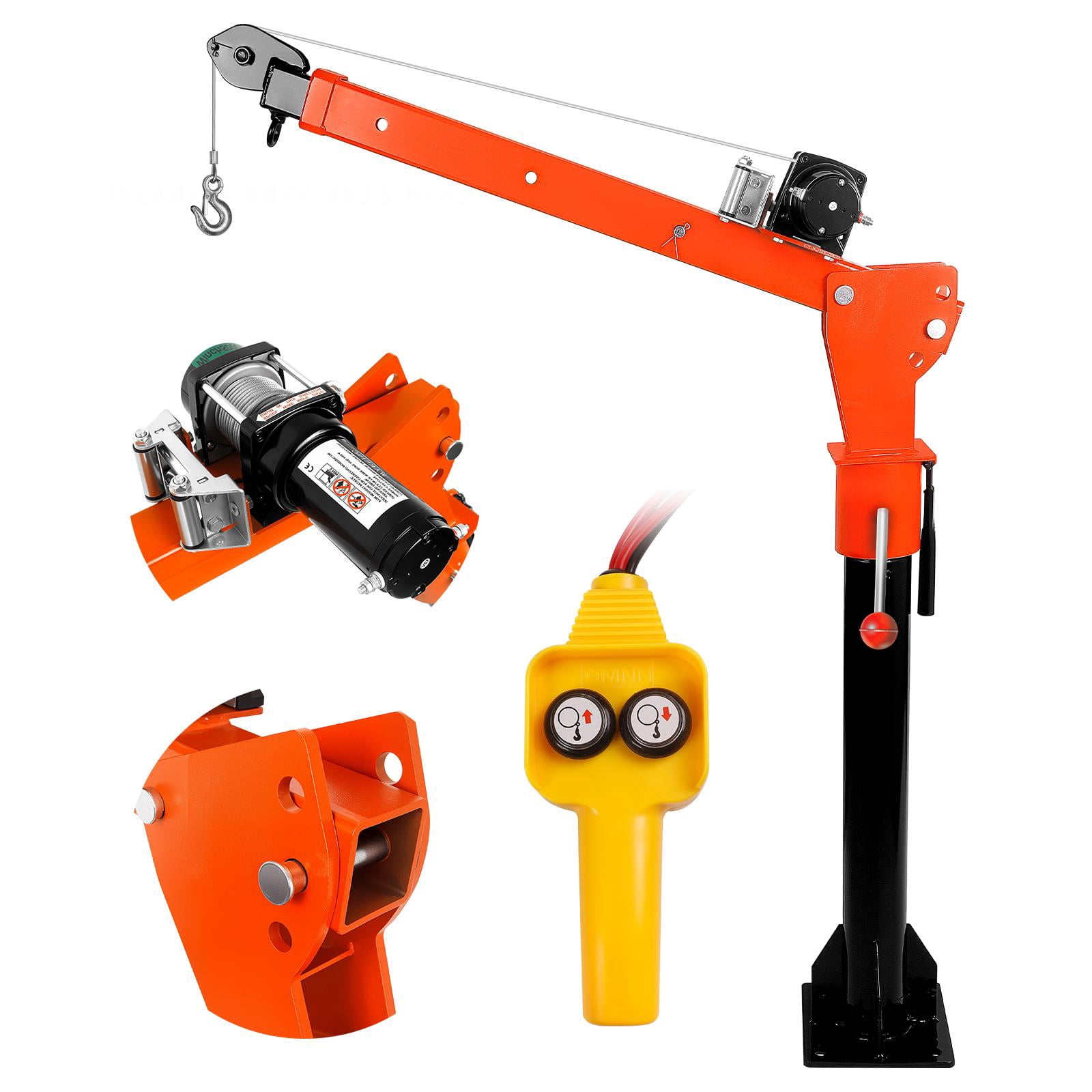 2200LBS Truck Crane, 12V DC Rotatable Crane with 360° Movement, Adjustable Boom Lift for Pickup Trucks