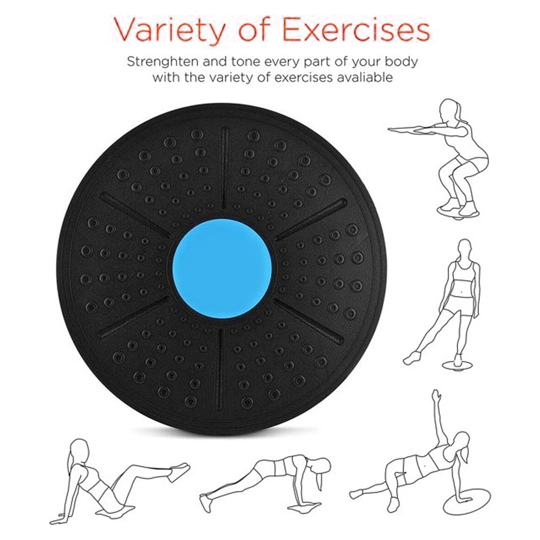 Bally Total Fitness Fit Gear Tri Level Twist Balance Board Workout Exercises Equipment For Abs Core Walmart