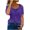 Purple, variant on Womens T Shirts Loose Fit Lace V Neck Short Sleeve Casual Solid T Shirt Blouse Tops for Women Blue L