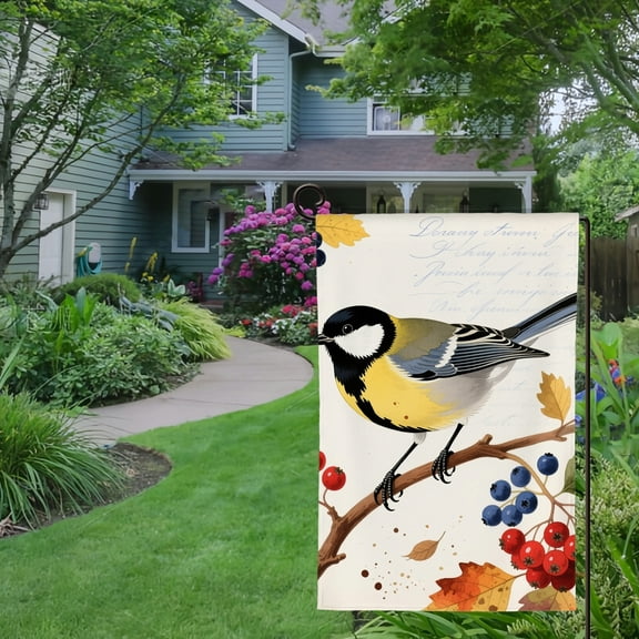 Spring Summer Garden Flag Double Sided Flowers and Birds Welcome Yard House Outside Outdoor Decoration,12*18 inch