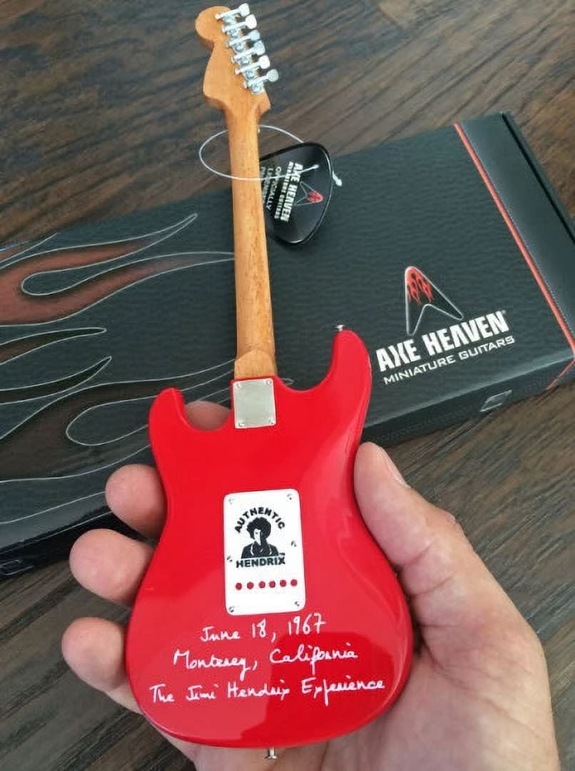 Axe Heaven Jimi Hendrix Monterey Fender Stratocaster Miniature Guitar Replica Collectible