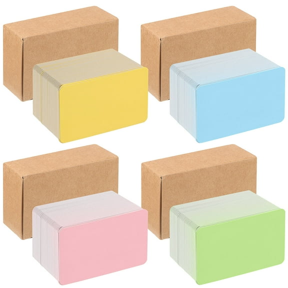 OUNONA Colored Blank Kraft Paper Cards for Learning Notes and Messages Made of Thick Smooth Paper Assorted Colors