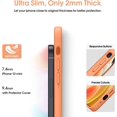 thumbnail image 4 of Liquid Silicone Case for iPhone 12 Mini, [Camera Protection] [Anti Fingerprint] [Wireless Charging] 4 Layer Phone Case Protective Cover, Built-in Microfiber Case Cover, 5.4", Orange, 4 of 14