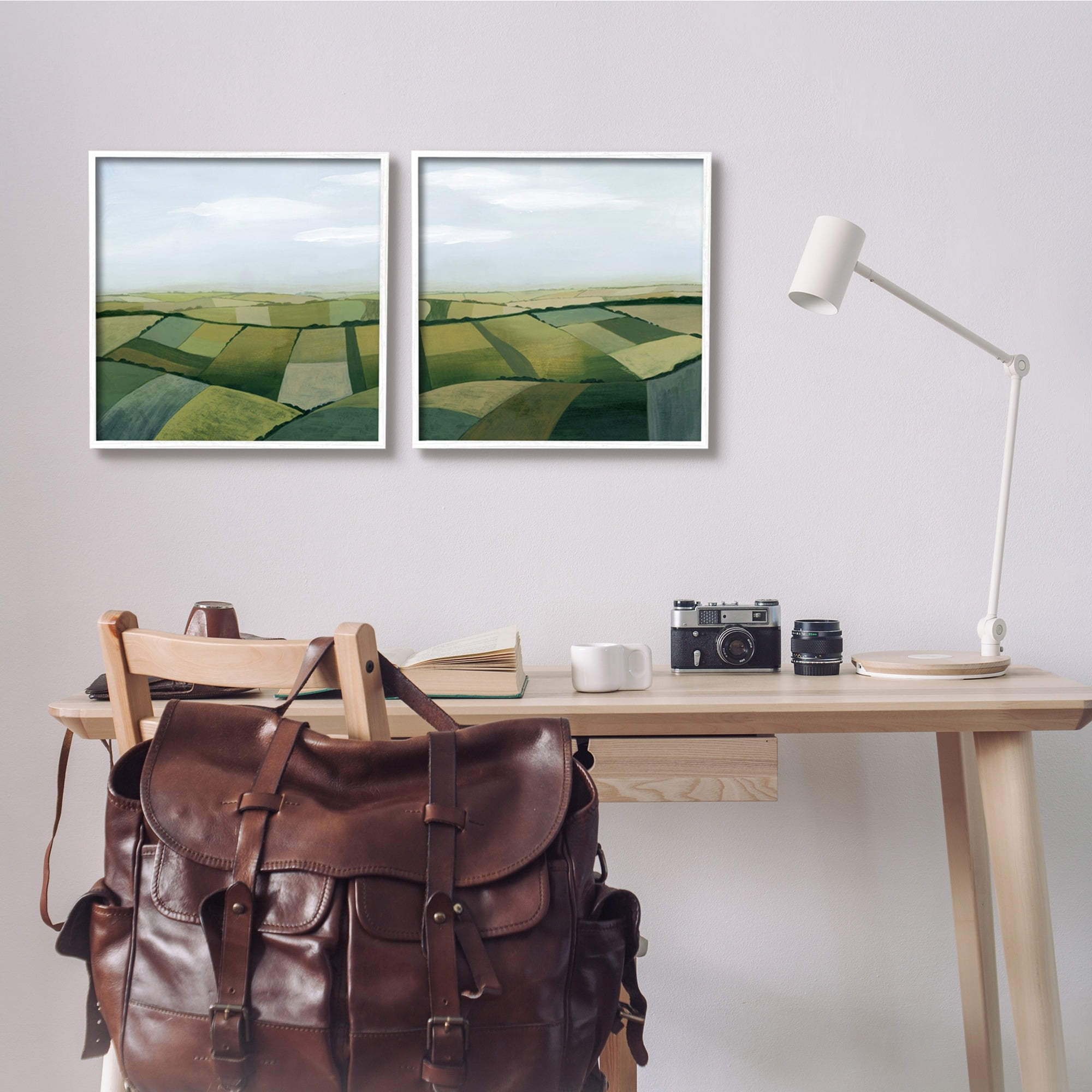 Stupell Industries Rolling Hill Farm Crop Landscape Patchwork Grass Fields, 17 x 17, Design by Grace PoppÂ&nbsp;