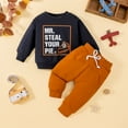 thumbnail image 2 of Gerichy Toddler Baby Boy Clothes Fall Winter Outfit, Kids Boys Casual Fashionable Long Sleeves Cute Letters Prints Sweatshirts Top Pants 2pcs Set Outfit, 2 of 8
