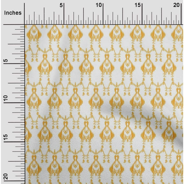oneOone Georgette Viscose Fabric Paisley Ikat Printed Craft Fabric BTY 42 Inch Wide