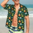 thumbnail image 5 of Lsque Colorful Elephants pattern Hawaiian Shirt for Men, Unisex Summer Beach Casual Short Sleeve Button Down Shirts-Large, 5 of 9