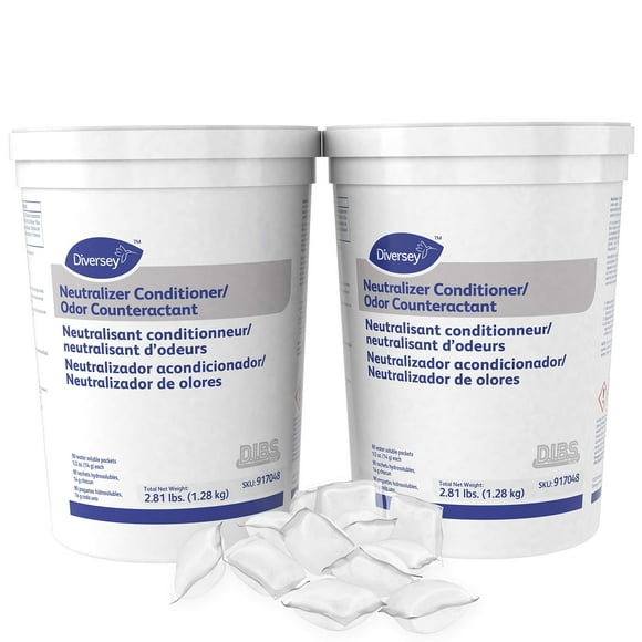 Diversey 917048 Neutralizer/Conditioner Odor Counteractant, 2 x 90 Water Soluble Packets, 5 oz. Each (Pack of 2)