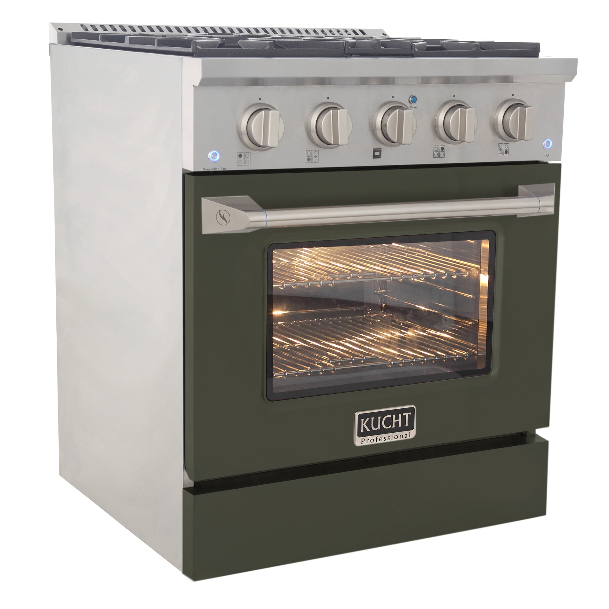 30 in. 4.2 cu. ft. Natural Gas Range with Convection Oven in Olive Green