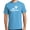 Aquatic Blue, variant on Mens Tall Size Manu Bay Surf Company WHITE LOGO Surfer Cotton T-shirt, Deep Marine - Large TALL