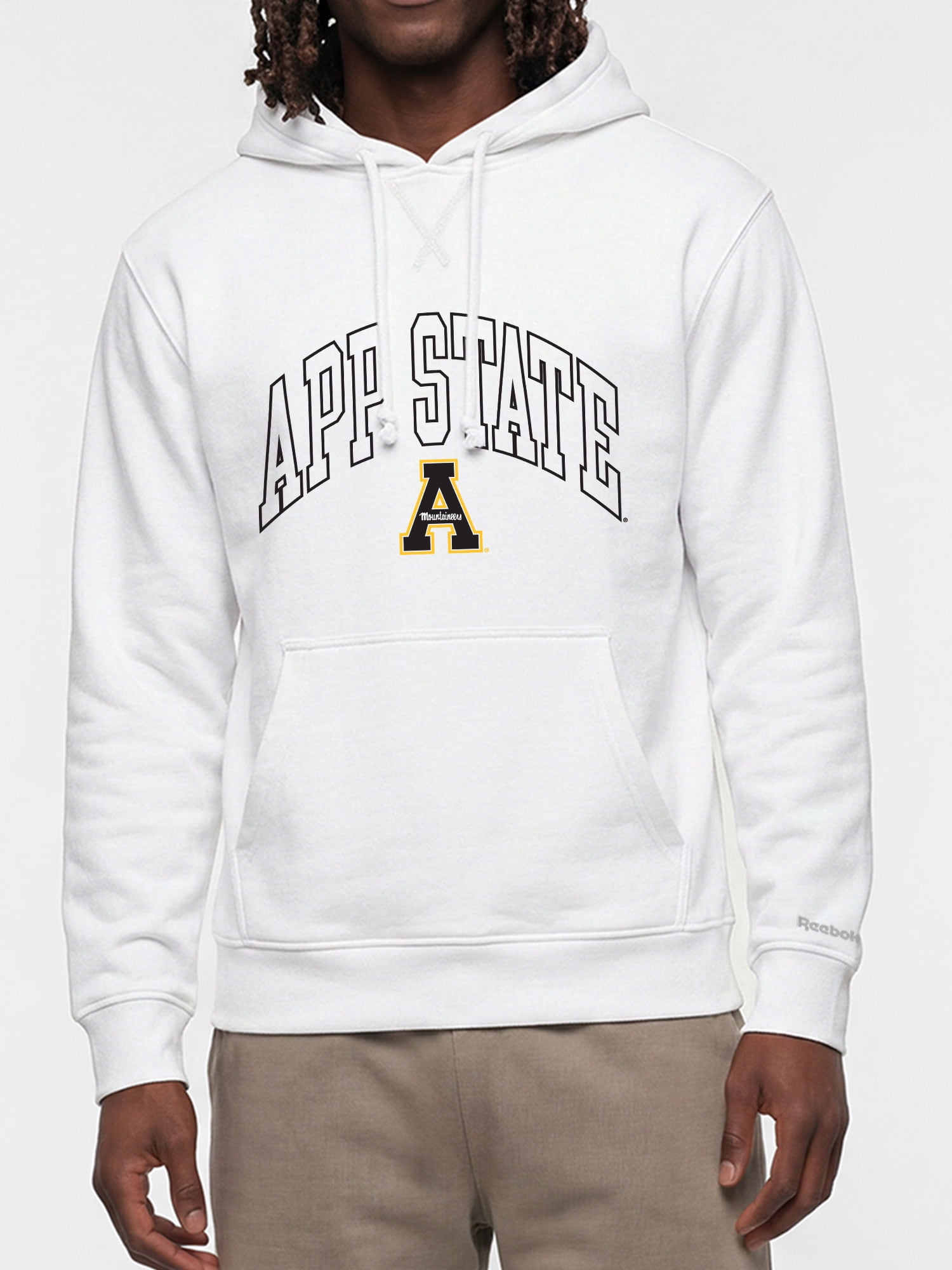 Appalachian State Mountaineers Reebok Mens White Hooded Sweatshirt