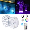 thumbnail image 1 of EGNMCR Cups 2 Packs Submersible LED Lights With Magnets Suction Cups 13 LED Underwater Led Lights Remote Control Decoration For Pool Pond Atmosphere lamp, 1 of 9