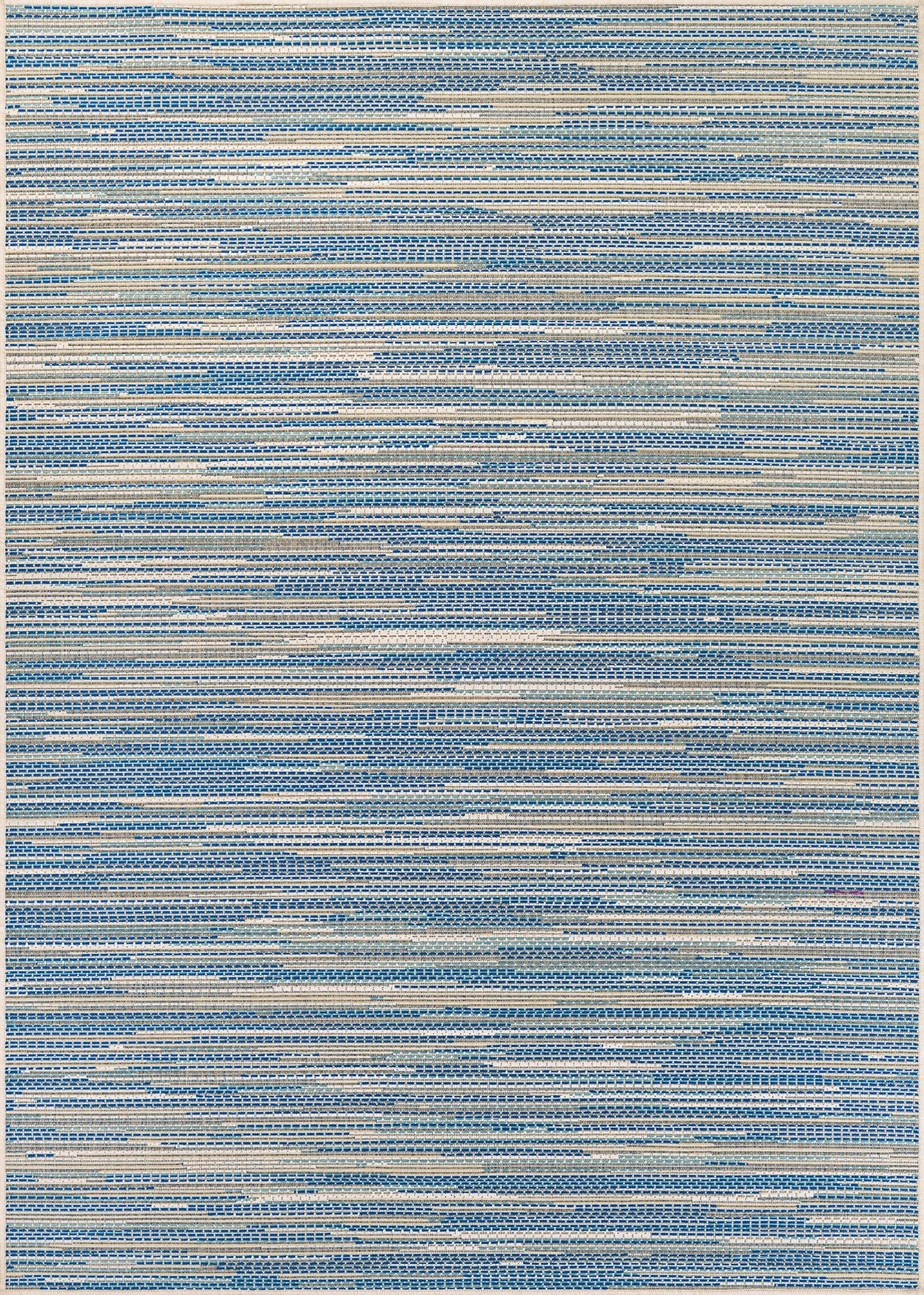 2.25' x 7.8' Turquoise Blue and Gray Contemporary Rectangular Outdoor Area Throw Rug Runner