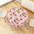 thumbnail image 3 of Aofoto Halloween Pink Tablecloth Round 60 Inch, Cute Ghost Pumpkin Decorative Table Cloth, Washable Holiday Table Cover for Party Dinner Picnic Indoor Outdoor, 3 of 6