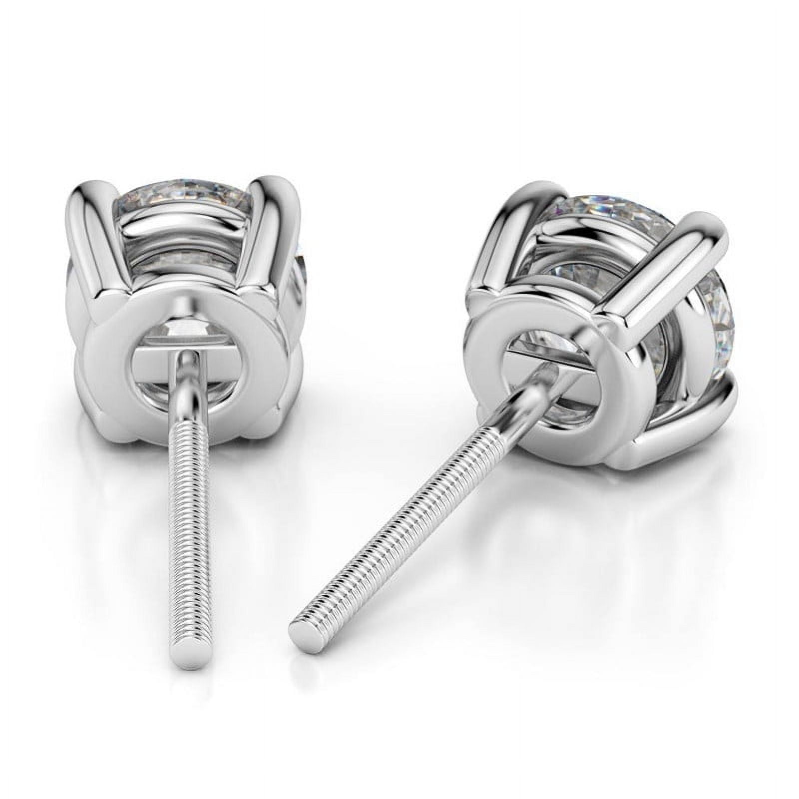 Diamondcapitals 4 Carat Beautiful Round Moissanite Stud Earrings In 18K White Gold Plated over Silver, Female