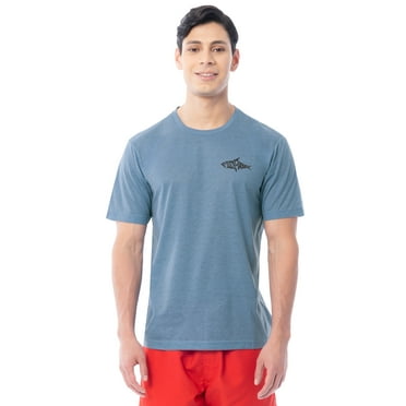 Fish N Vibe Men's Short Sleeve Fishing Performance Outdoor Graphic T-Shirt, Blue Shadow, M