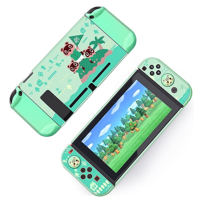 for Switch Case Cute Kawaii Cartoon Design Cover, Fun Funny Fashion Switch Game Shell for Girls Kids Women Screen Protector Glass + TPU Soft Cases